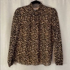 NWT J Crew Leopard Mockneck Blouse